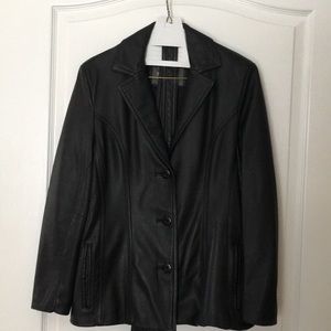 Black leather jacket